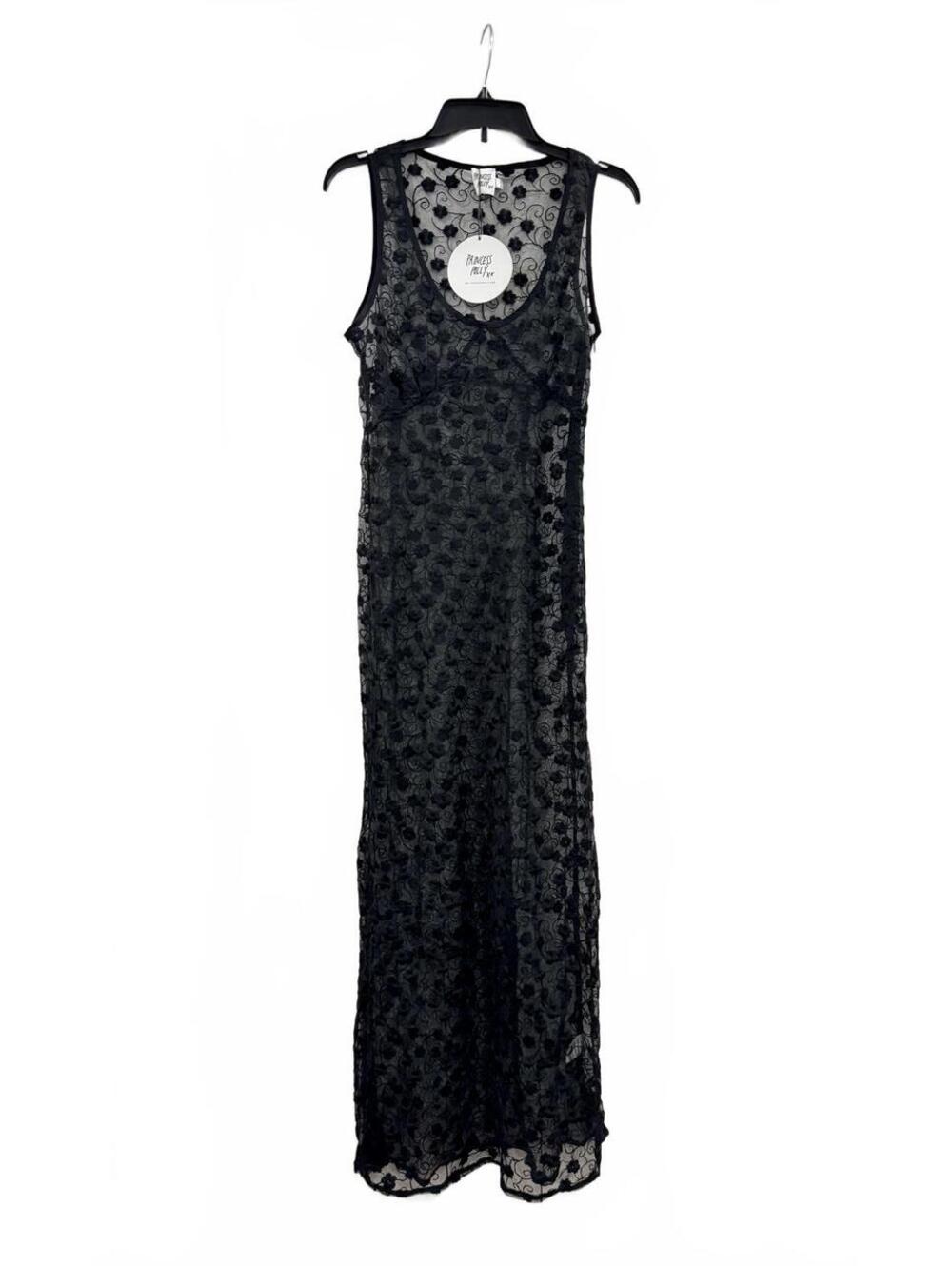 NWT Princess Polly Britton Black Floral Lace Sheer Sleeveless Maxi Dress Size 8 - Picture 3 of 9